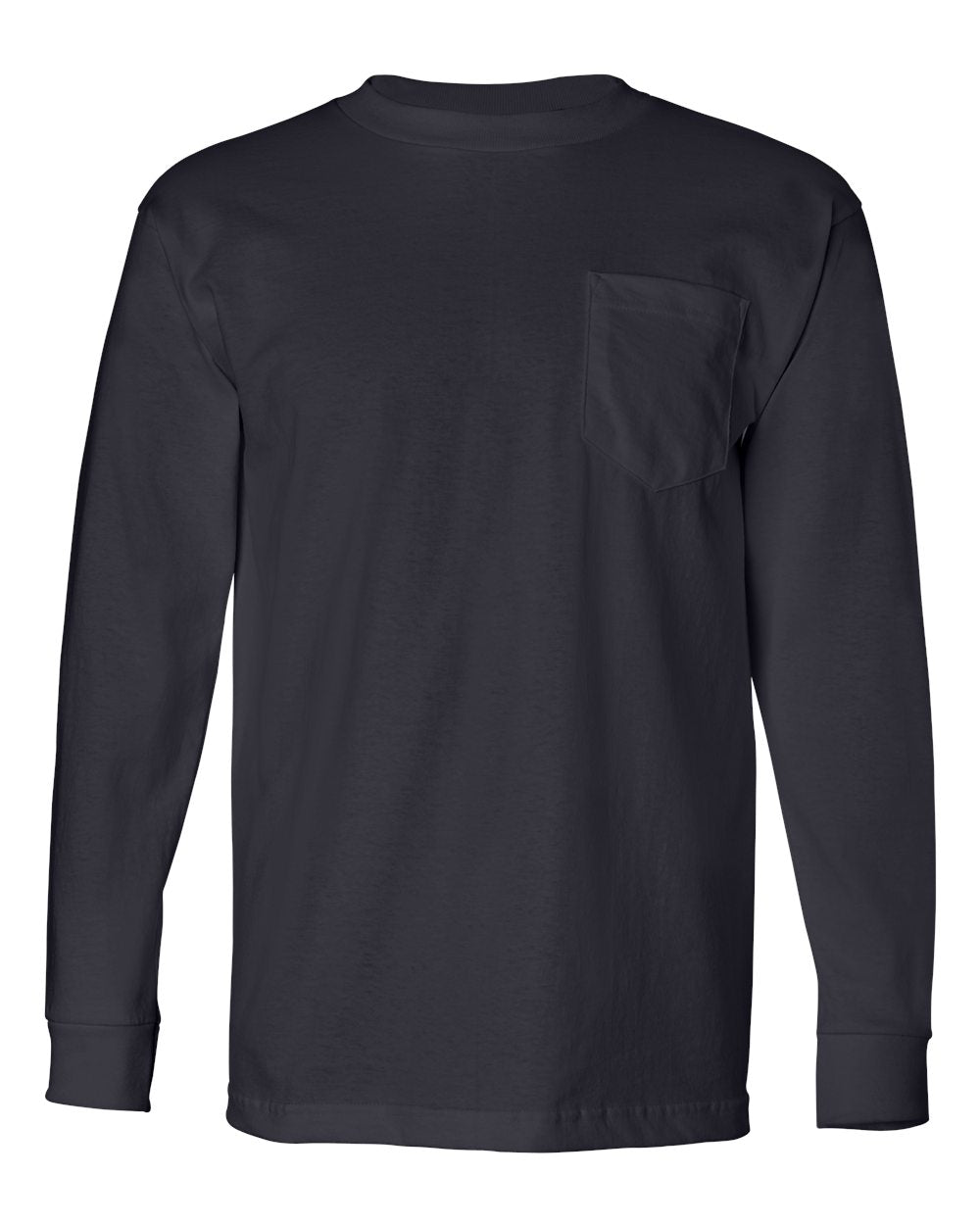 Bayside - USA-Made Long Sleeve Pocket T-Shirt - 8100 - 30 Pcs of Silver