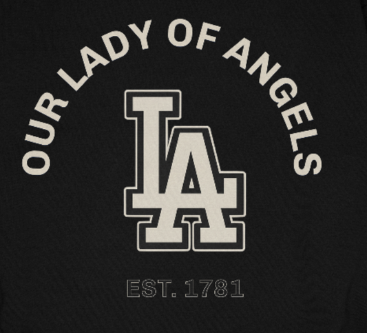 Our Lady Of Angels Heavyweight Crewneck | City Saints Collection Los Angeles | 30 PCS. Of Silver Urban Catholic - 30 Pcs of Silver