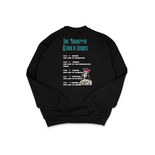The Original Madonna World Tour | 30 Pieces of Silver Catholic Apparel-Crewneck Sweatshirt Black - 30 Pcs of Silver