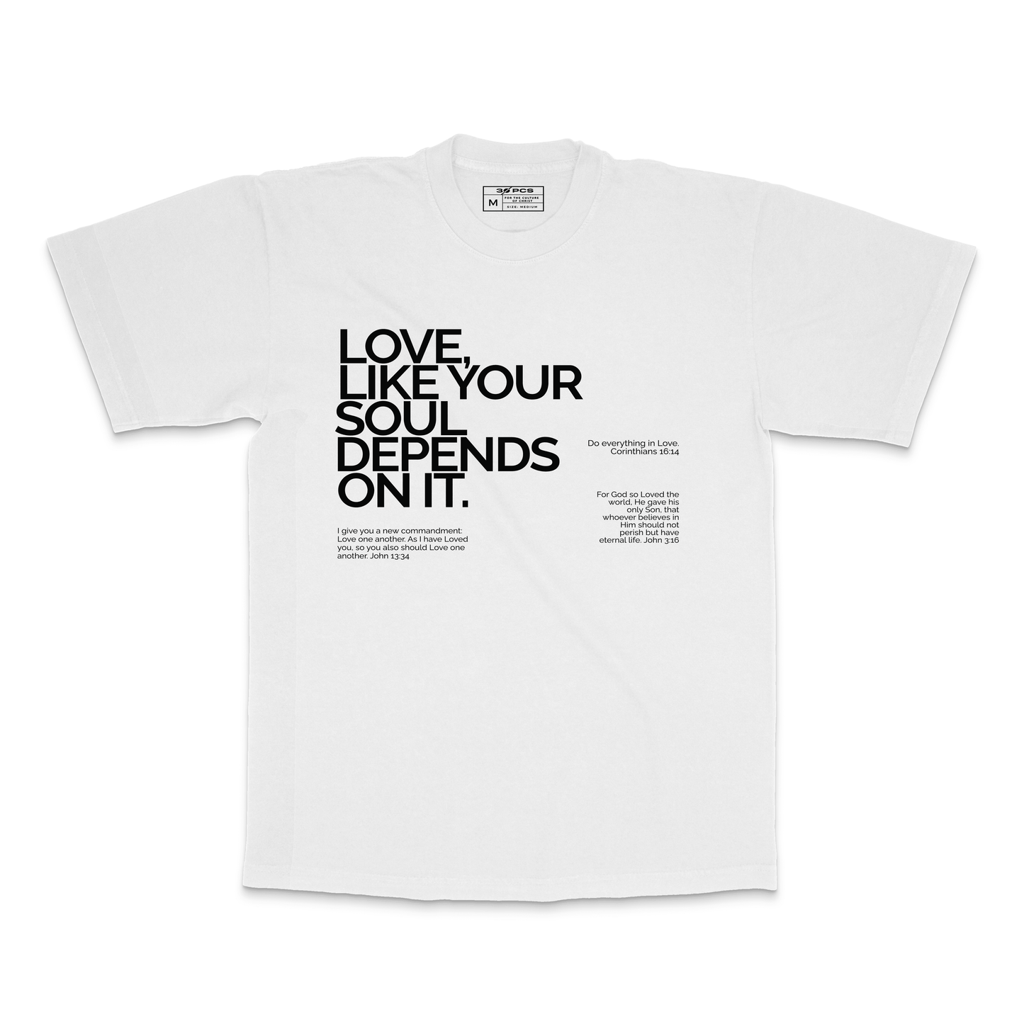 Love like your soul depends on it heavyweight white unisex tshirt