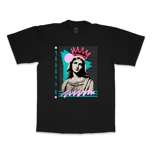 30 Pieces of Silver Madonna World Tour catholic T-Shirt – black, front view
