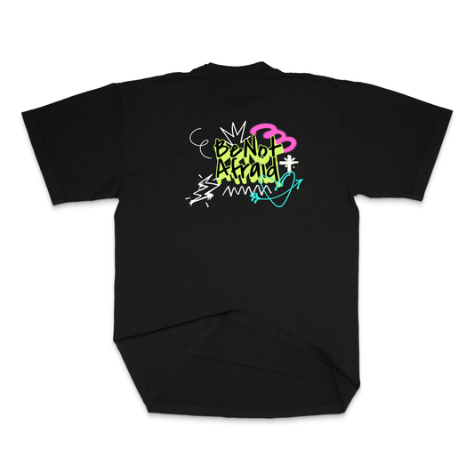 Be Not Afraid  T-Shirt--Catholic Streetwear with 90's Skater Vibes Black