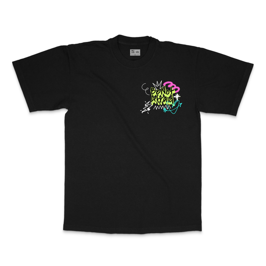 Pocket Be Not Afraid 1990's T-Shirt Urban Catholic Black