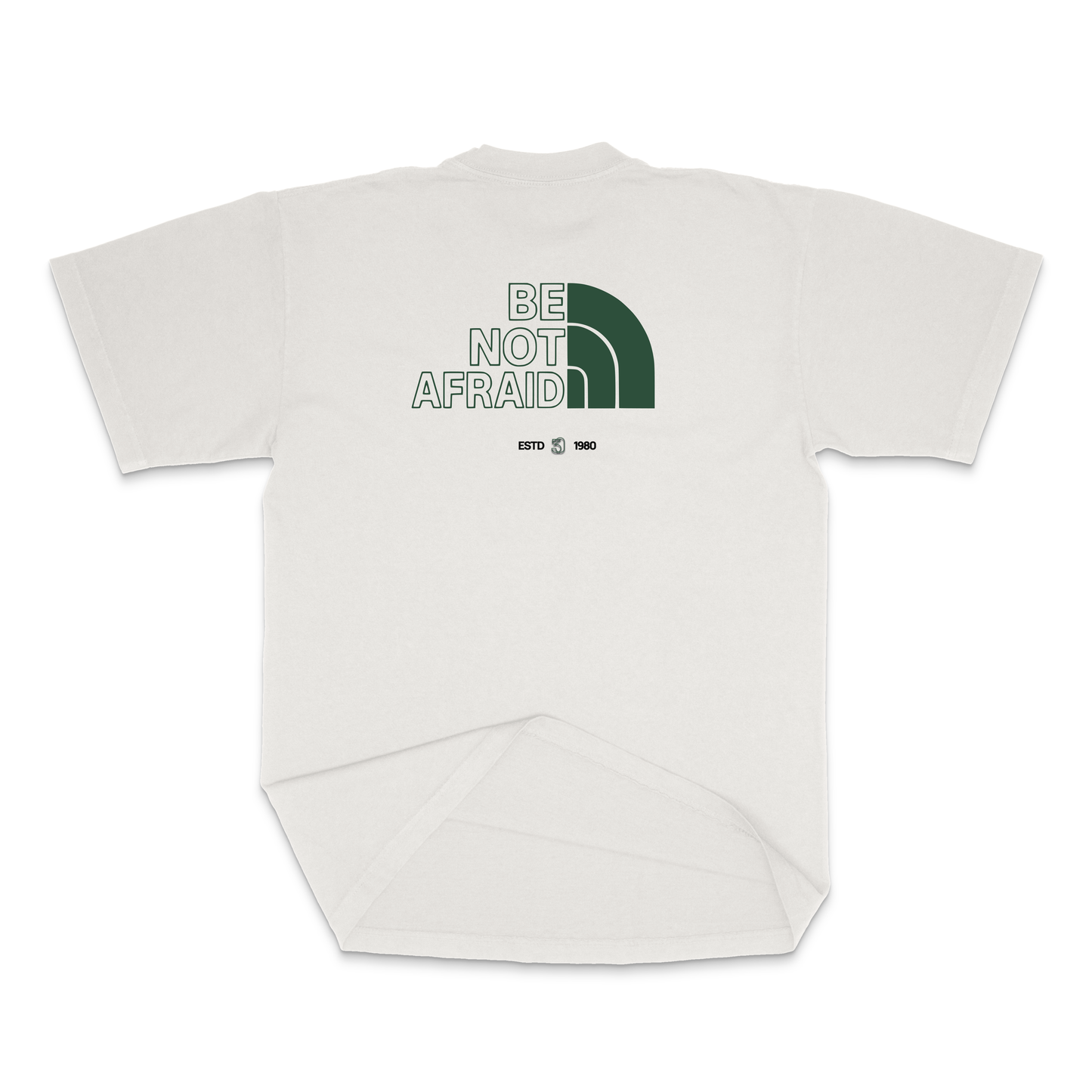 Be Not Afraid Throwback Catholic Urban Streetwear 30 Pcs of Silver Bone t-shirt back view