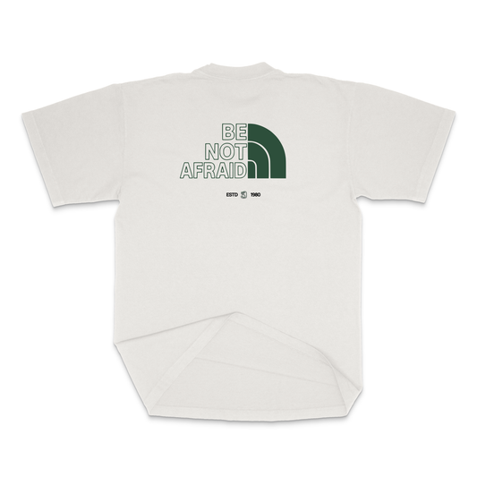 Be Not Afraid Throwback Catholic Urban Streetwear 30 Pcs of Silver Bone t-shirt back view