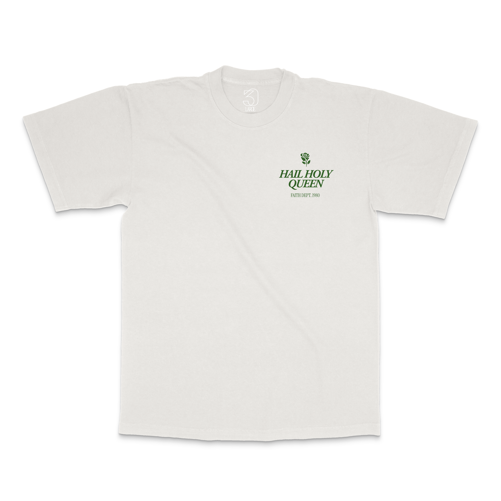 Hail Holy Queen Urban Catholic Streetwear unisex T-Shirt Bone - 30 Pcs of Silver 