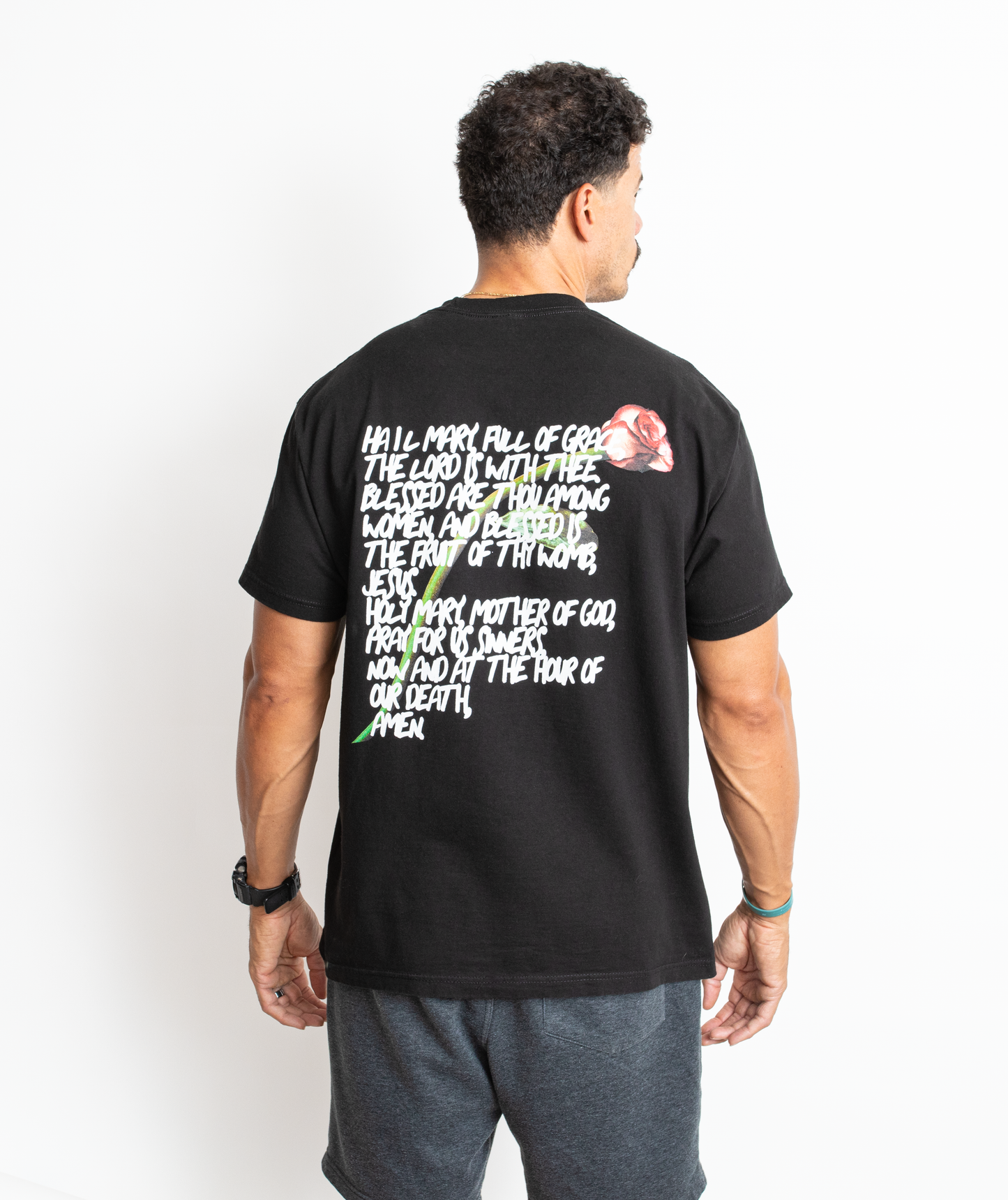 Hail Mary, Full of Grace black unisex heavyweight t-shirt - 30 Pcs of Silver 