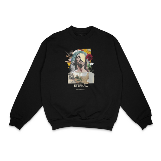 NEW Eternal- Heavyweight Crewneck | 30 Pieces of Silver Catholic Apparel Black