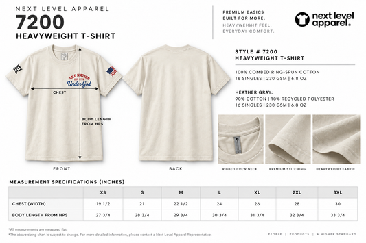One Nation-Under God | Legacy Collection | 30 PCS. Of Silver | Premium Heavyweight Tee