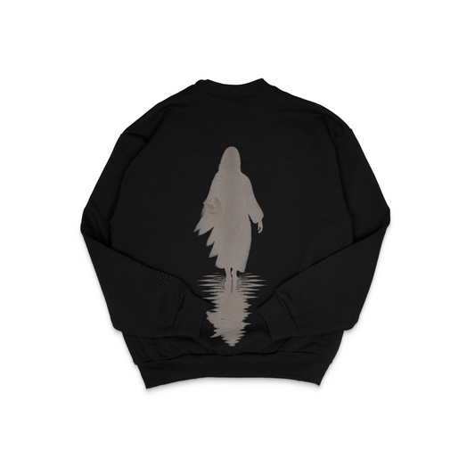 Jesus Walks | THRTY PCS. | Total Heavyweight Black Crewneck |