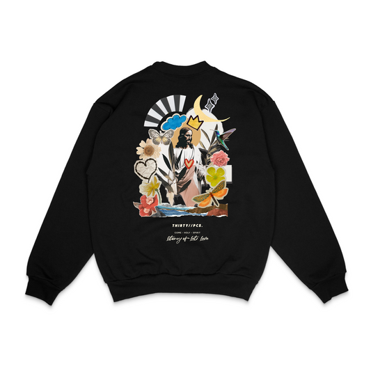 NEW The Litany Of Let Love | Divine Collage Collection Crewneck | 30PCS. Of Silver