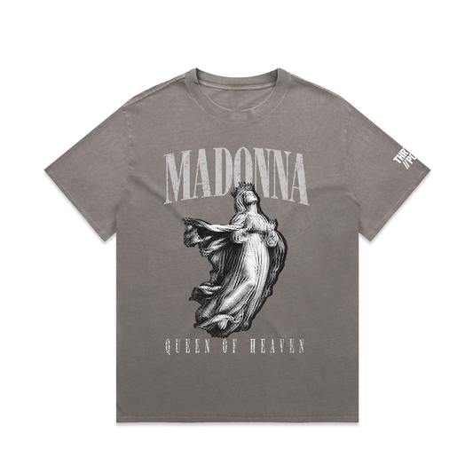 Pre Order: The Madonna World Tour Vintage Halftone Tee | 30 PCS. Of Silver | Faded Grey Premium Tee |