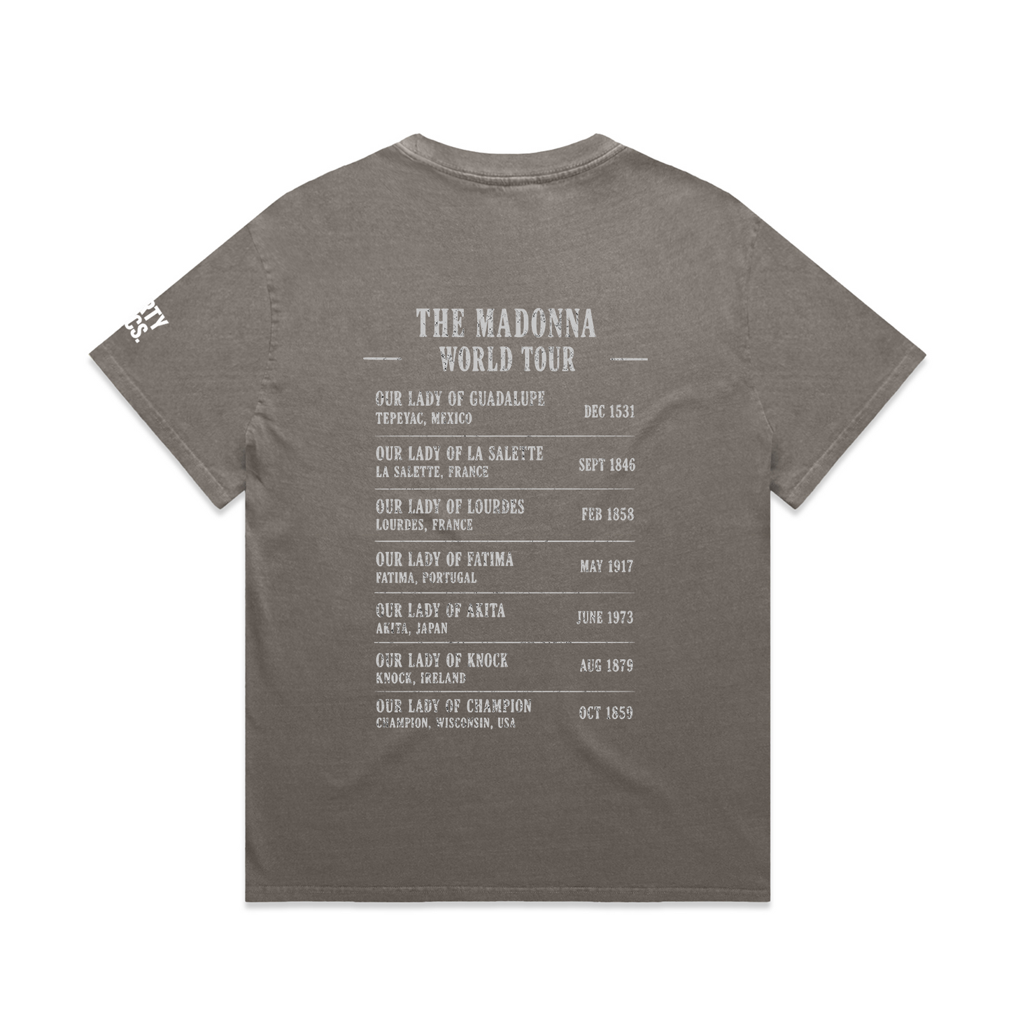 Pre Order: The Madonna World Tour Vintage Halftone Tee | 30 PCS. Of Silver | Faded Grey Premium Tee |