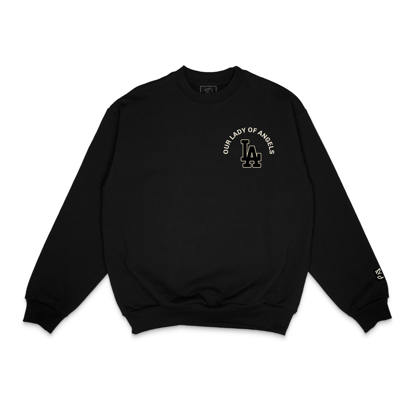 NEW Our Lady Of Angels // Founded 1781 Black Crewneck | 30PCS. Of Silver