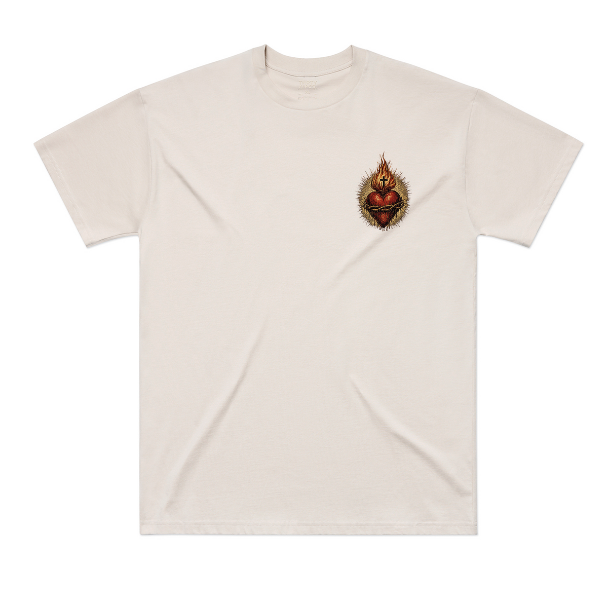The Sacred  Heart | 30 PCS. Of Silver | The Vintage Archive Collection | Bone Oversized Tshirt