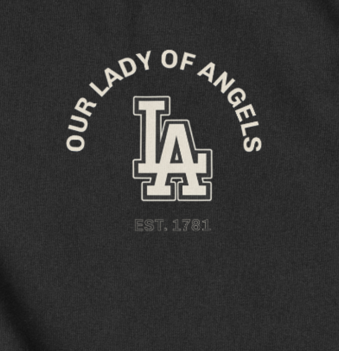 Our Lady Of Angels Heavyweight T-shirt | Los Angeles | 30 PCS. Of Silver - 30 Pcs of Silver 