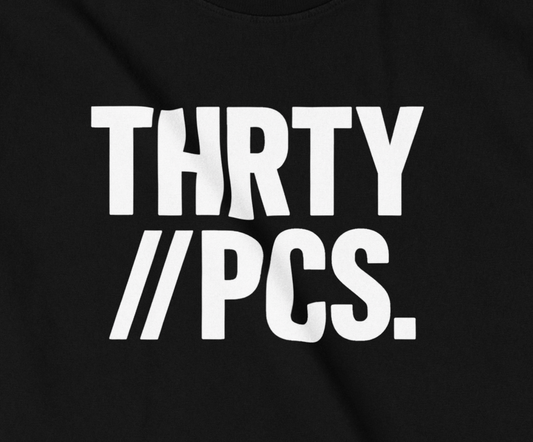 The Core THRTY//PCS. Logo Tee | Premium Black Tee | THRTY PCS. OF SILVER