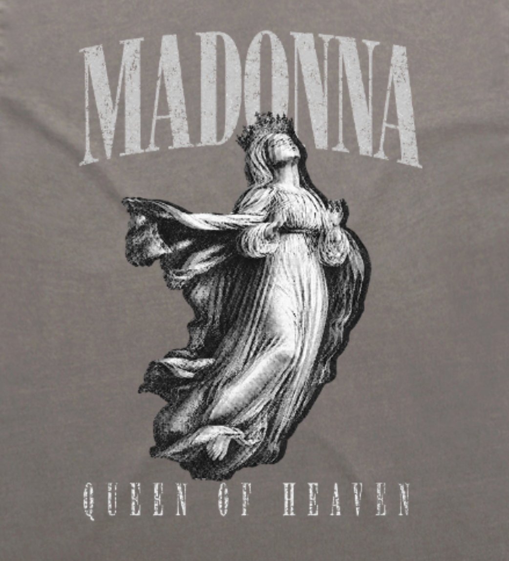Pre Order: The Madonna World Tour Vintage Halftone Tee | 30 PCS. Of Silver | Faded Grey Premium Tee | - 30 Pcs of Silver 