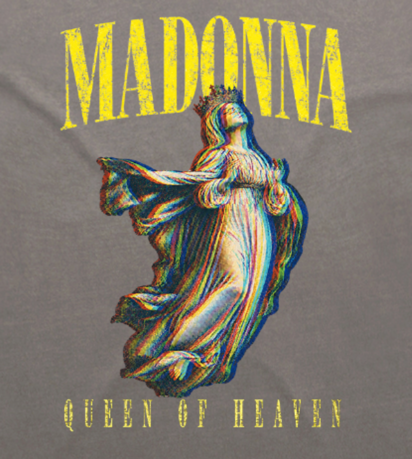 Pre Order: The Madonna Color World Tour Vintage Tee | 30 PCS. Of Silver | Faded Grey Premium Tee | - 30 Pcs of Silver 