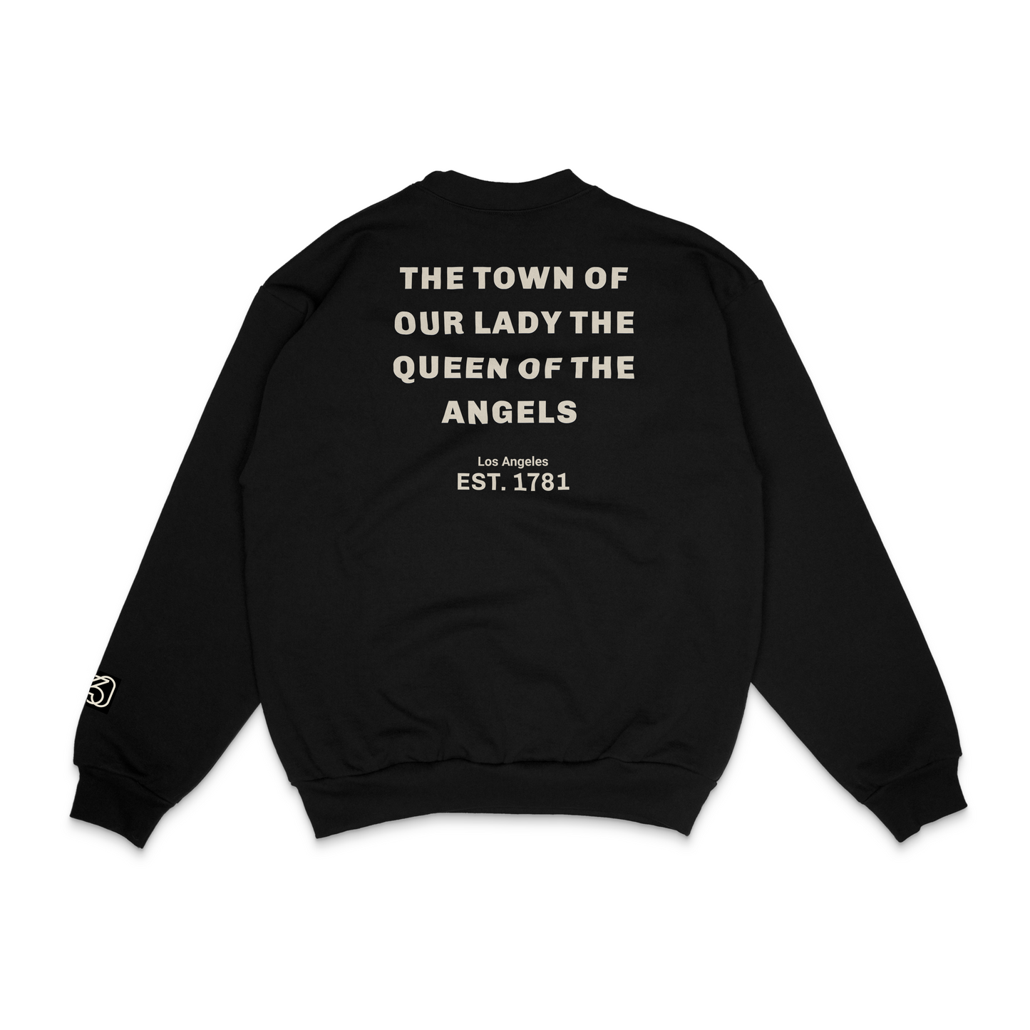 NEW Our Lady Of Angels // Founded 1781 Black Crewneck | 30PCS. Of Silver