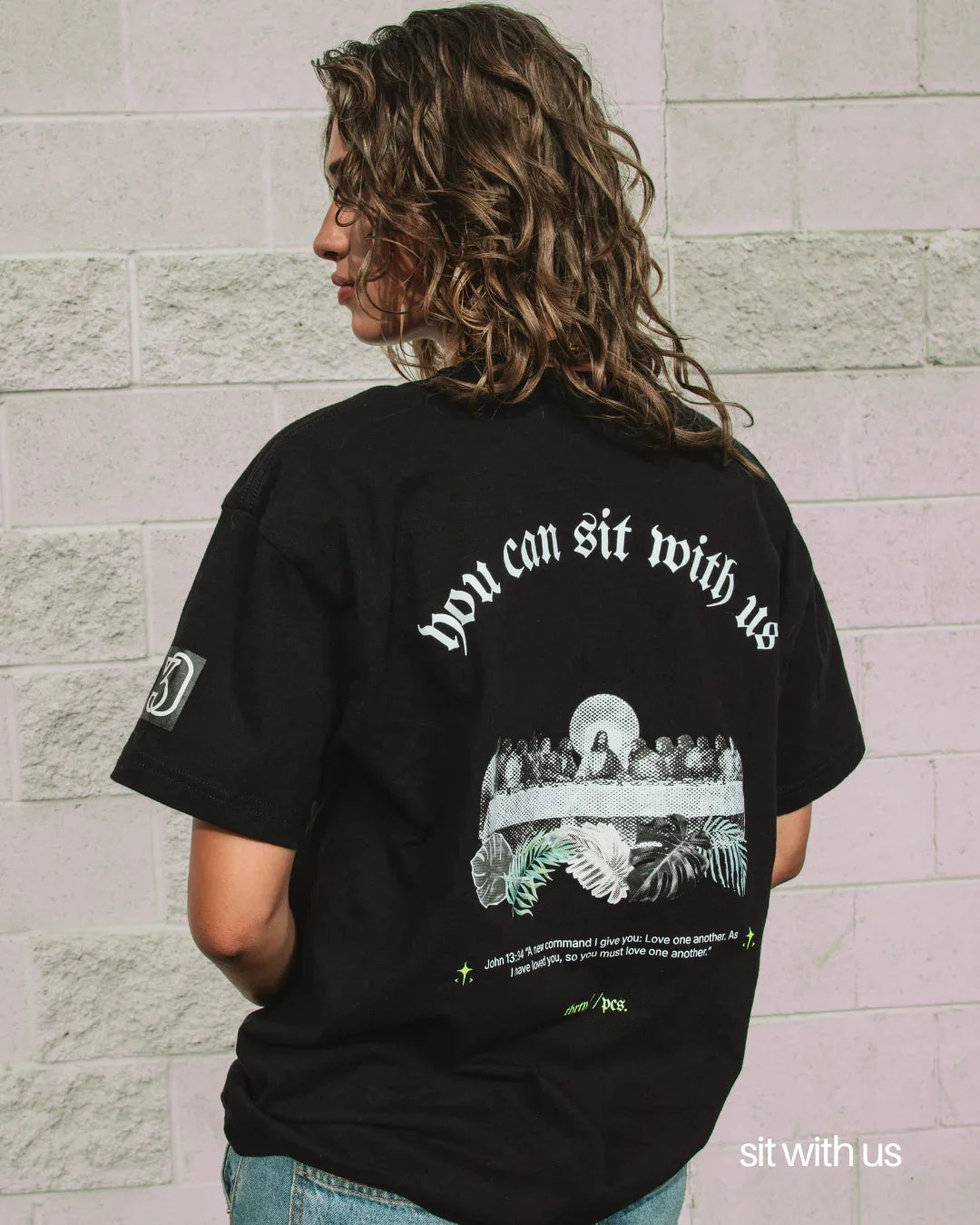 You Can Sit With Us-The Last Supper Tee | 30 PCS. Of Silver | Black Heavyweight Tee - 30 Pcs of Silver 