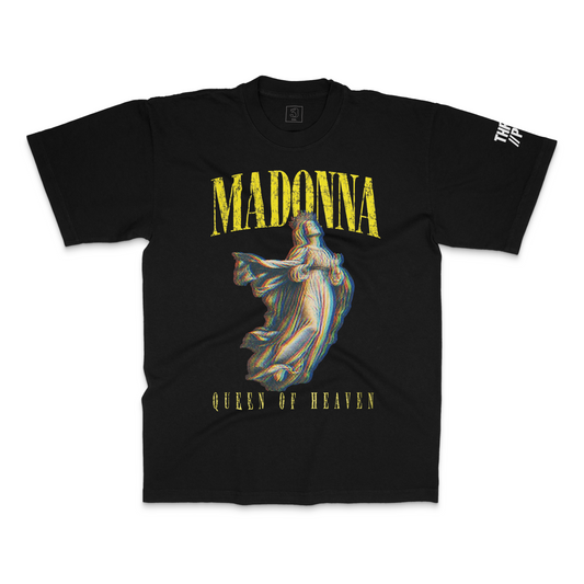 The Madonna World Tour Vintage Yellow Tee | 30 PCS. Of Silver | Black Premium Tee |