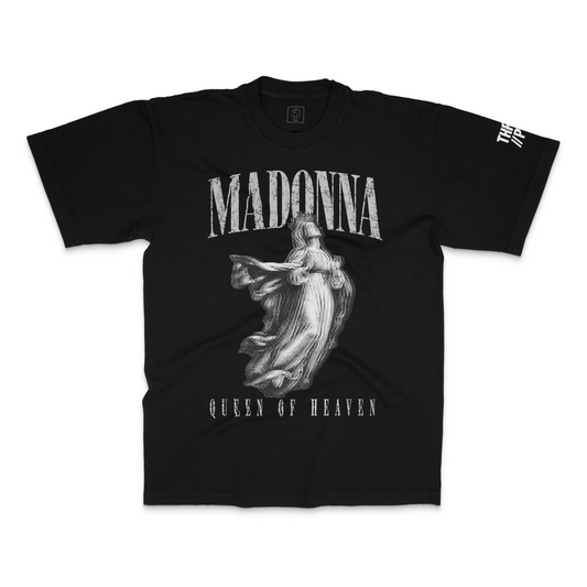 The Madonna World Tour Vintage Halftone Tee | 30 PCS. Of Silver | Black Premium Tee |
