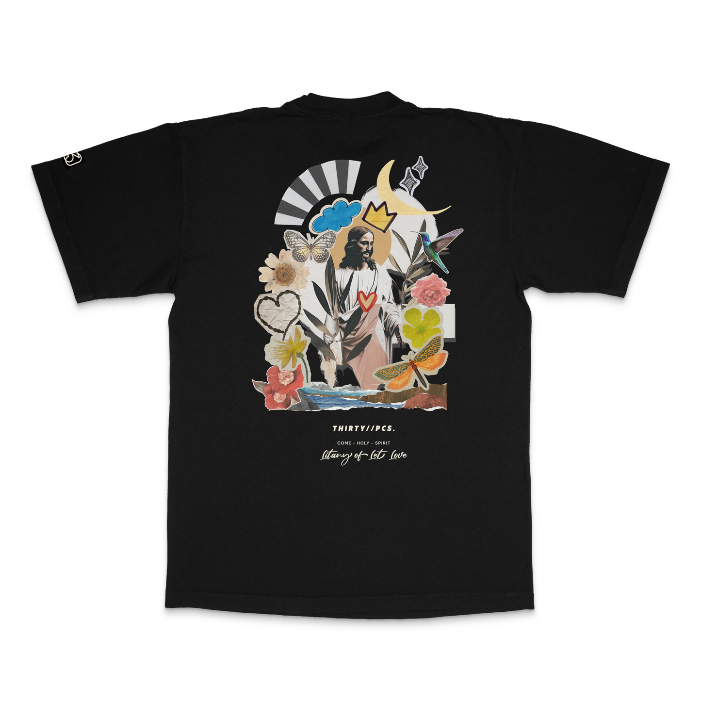 NEW The Litany Of Let Love | Divine Collage Collection Tee | 30PCS. Of Silver