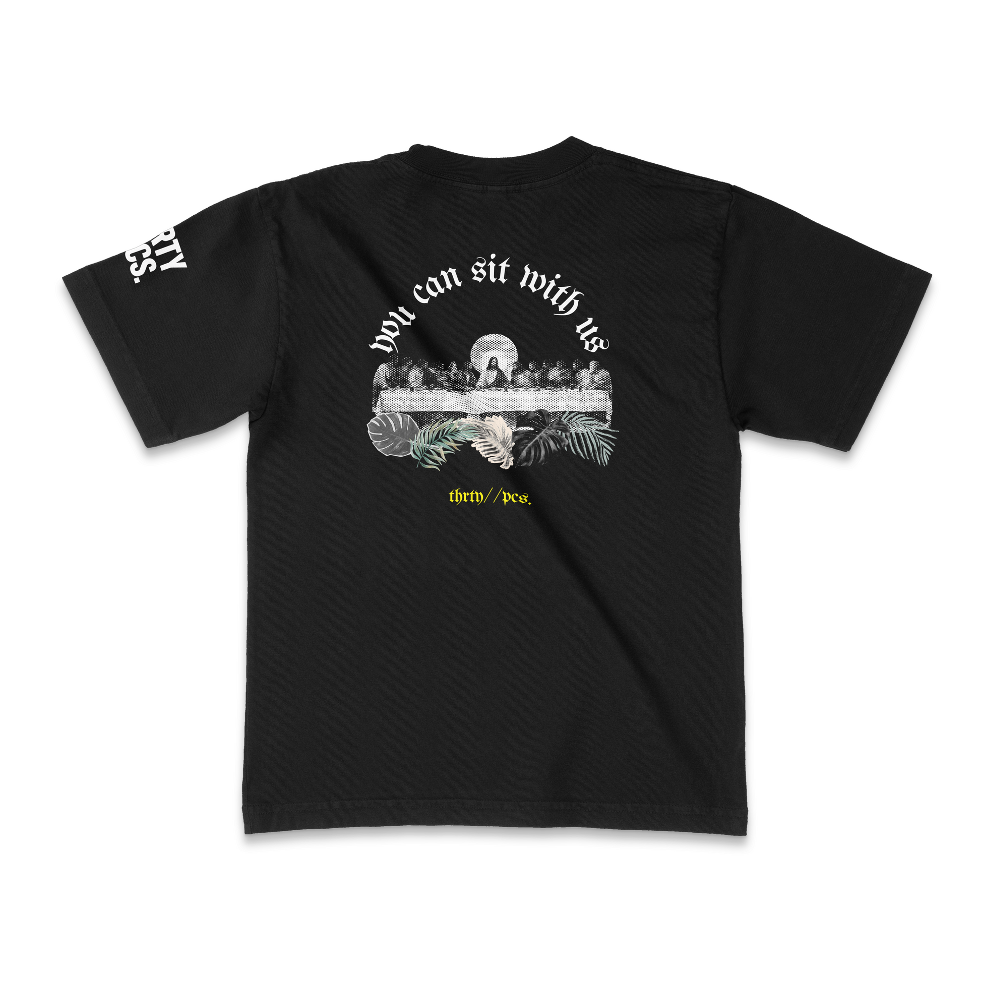 You Can Sit With Us-The Last Supper Tee | 30 PCS. Of Silver | Black Heavyweight Tee - 30 Pcs of Silver 
